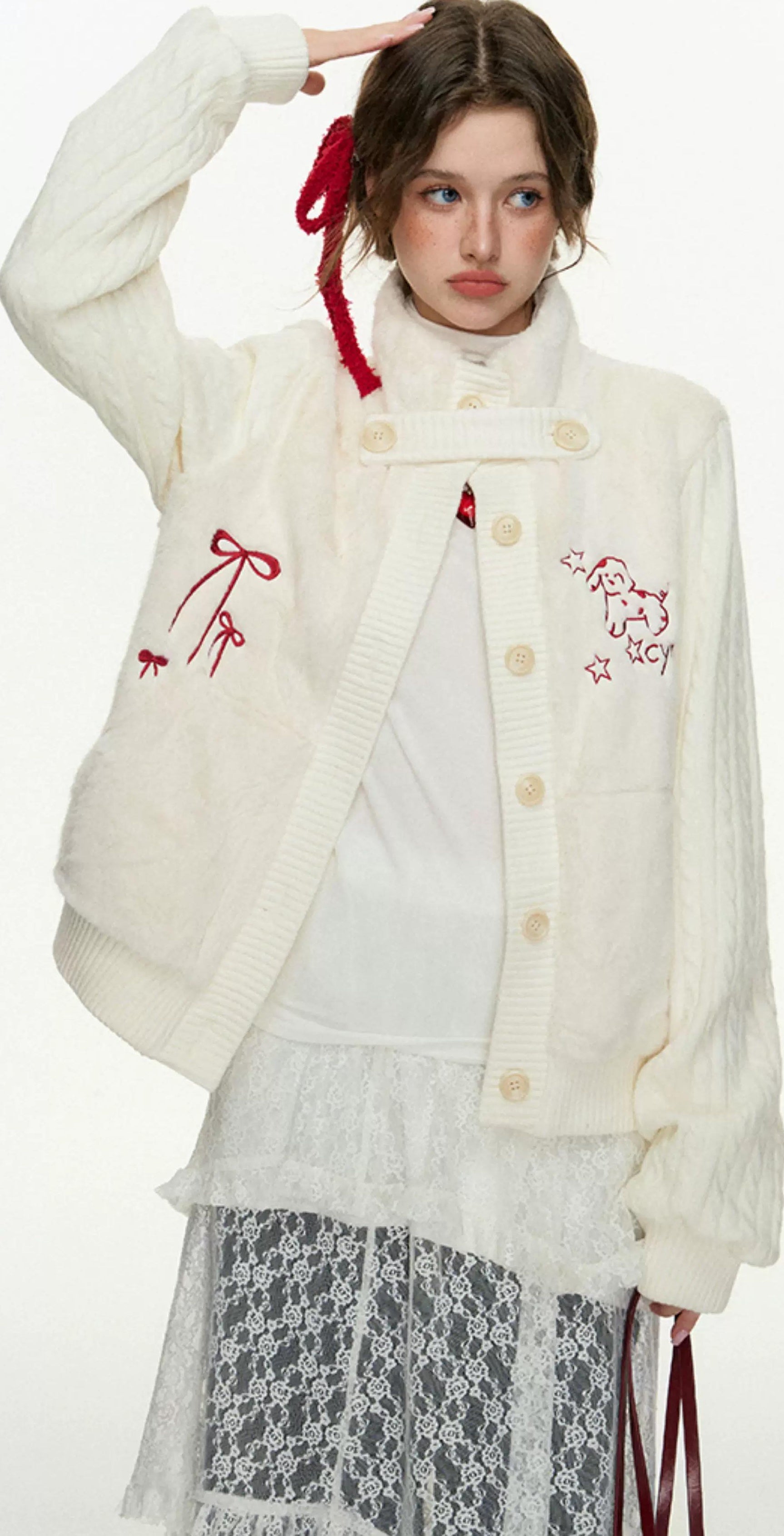 CyNi | COZY RABBIT HAIR CARDIGAN【ID:TN00097】