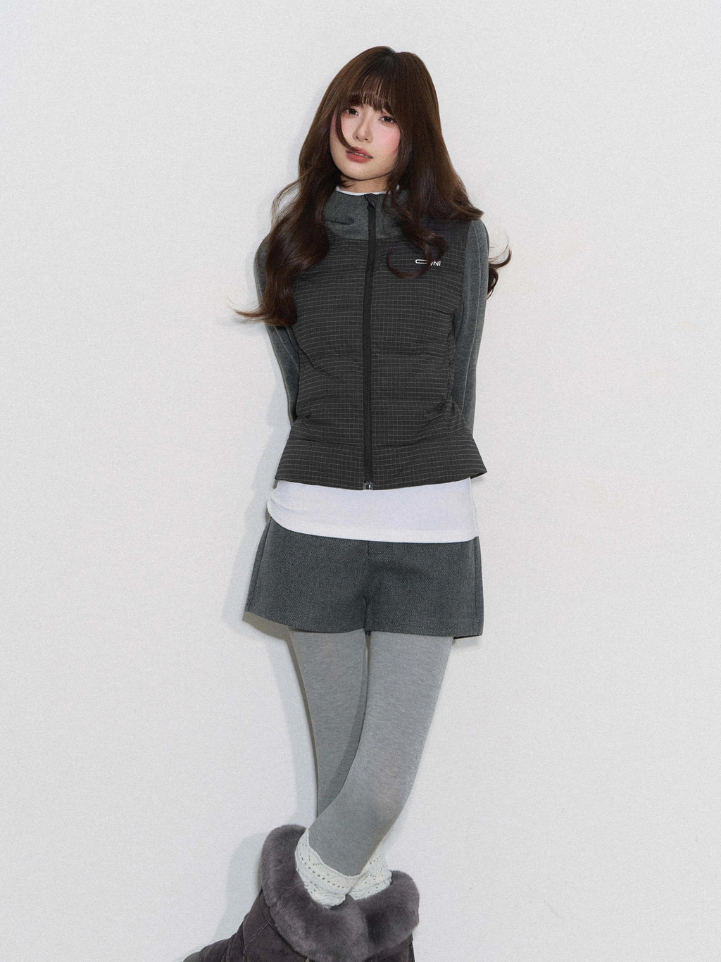 THELIGHT | PLAID SPLICE HOODED JACKET【ID:TN00094】