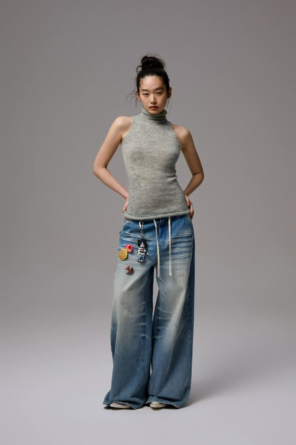 1JINN STUDIO | HIGH NECK MOHAIR KNIT TOP【ID:TN00069】