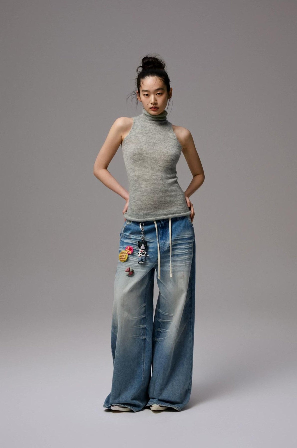 1JINN STUDIO | HIGH NECK MOHAIR KNIT TOP【ID:TN00069】