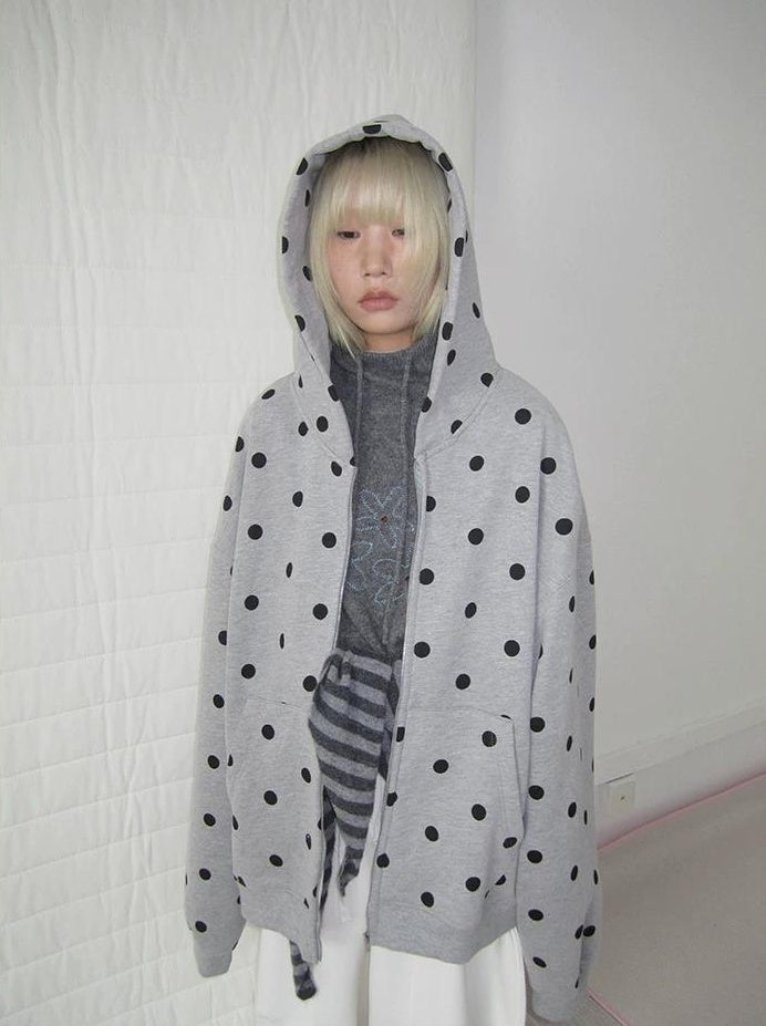 3months | POLKA DOT BOA HOODIE JACKET【ID:TN00060】
