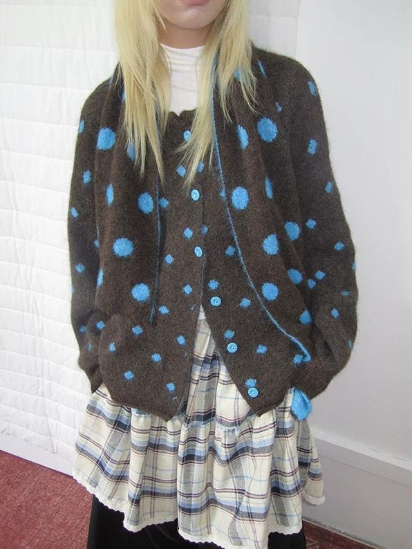 3months |  LOOSE KNITTED SWEATER JACKET【ID:TN00019】
