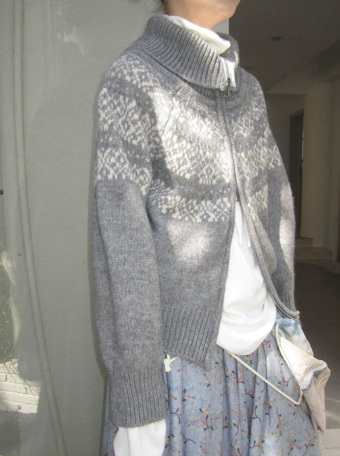 3months | CASUAL FAIR ISLE KNIT CARDIGAN【ID:TN00067】