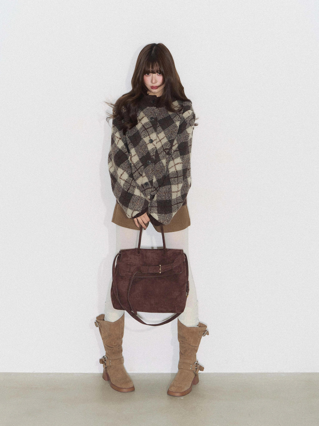 THELIGHT | PLAID KNIT SWEATER JACKET【ID:TN00098】