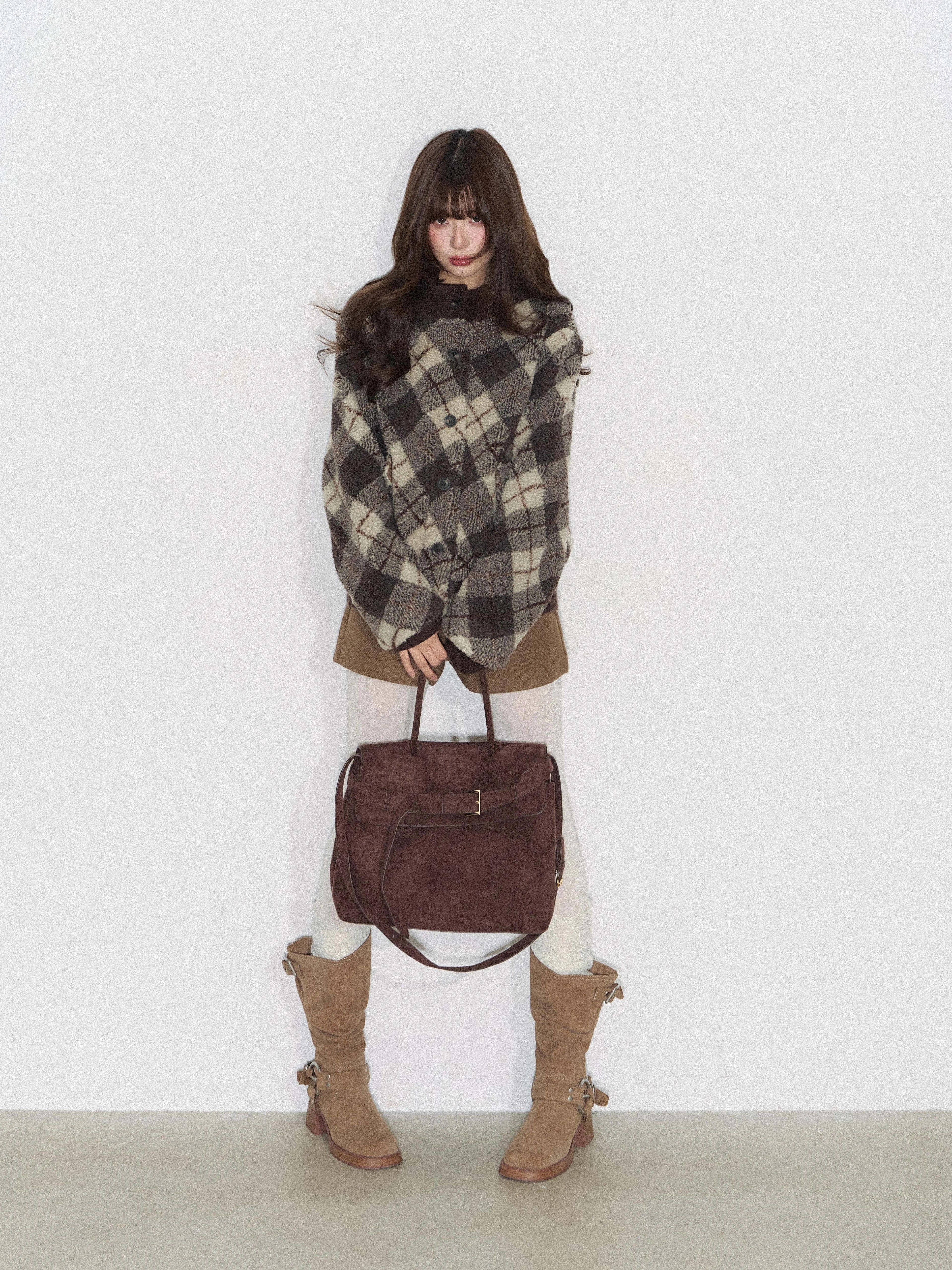 THELIGHT | PLAID KNIT SWEATER JACKET【ID:TN00098】