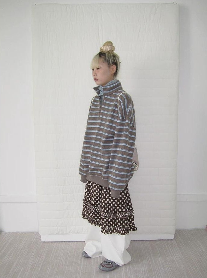 3months | RETRO STRIPED BOA SWEATER【ID:TN00065】