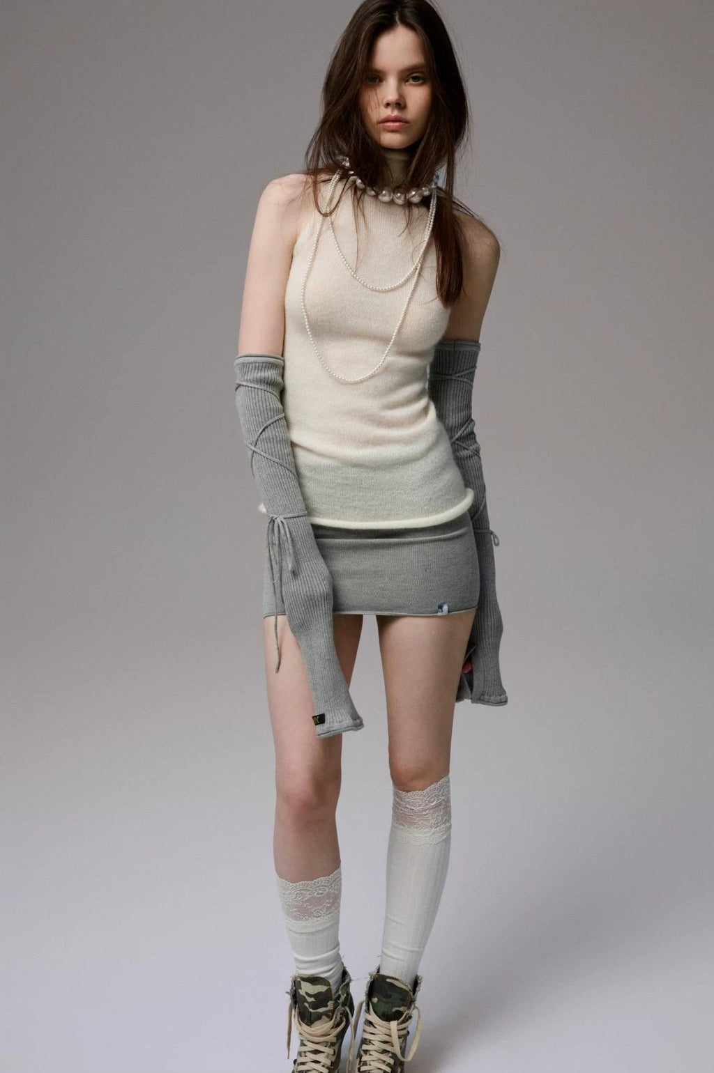 1JINN STUDIO | HIGH NECK MOHAIR KNIT TOP【ID:TN00069】