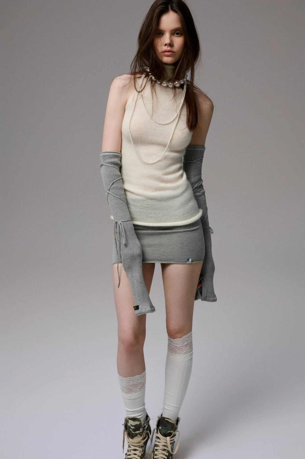 1JINN STUDIO | HIGH NECK MOHAIR KNIT TOP【ID:TN00069】