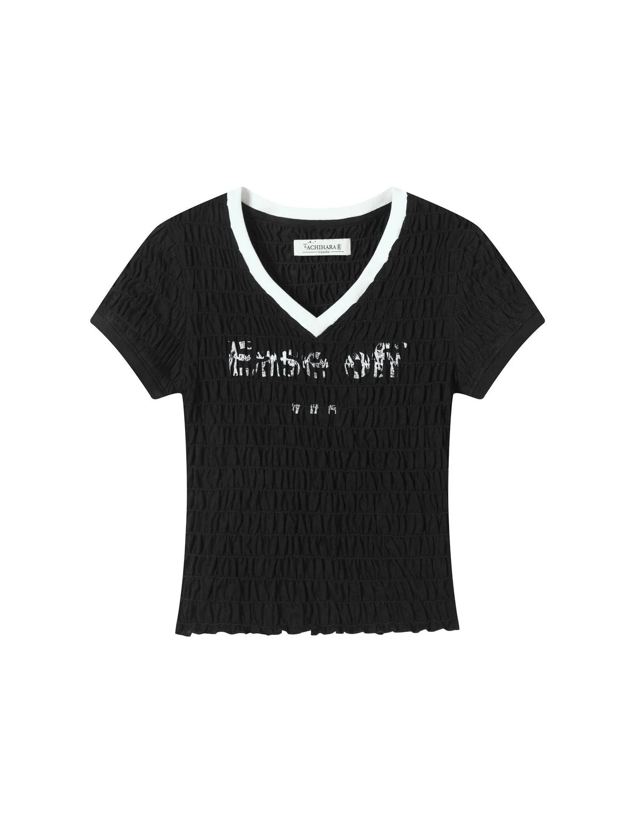 Summer V-neck Ruffle Cotton Tee