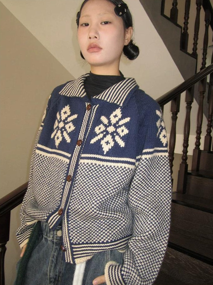 3months | RETRO LOOSE KNIT SWEATER JACKET【ID:TN00043】
