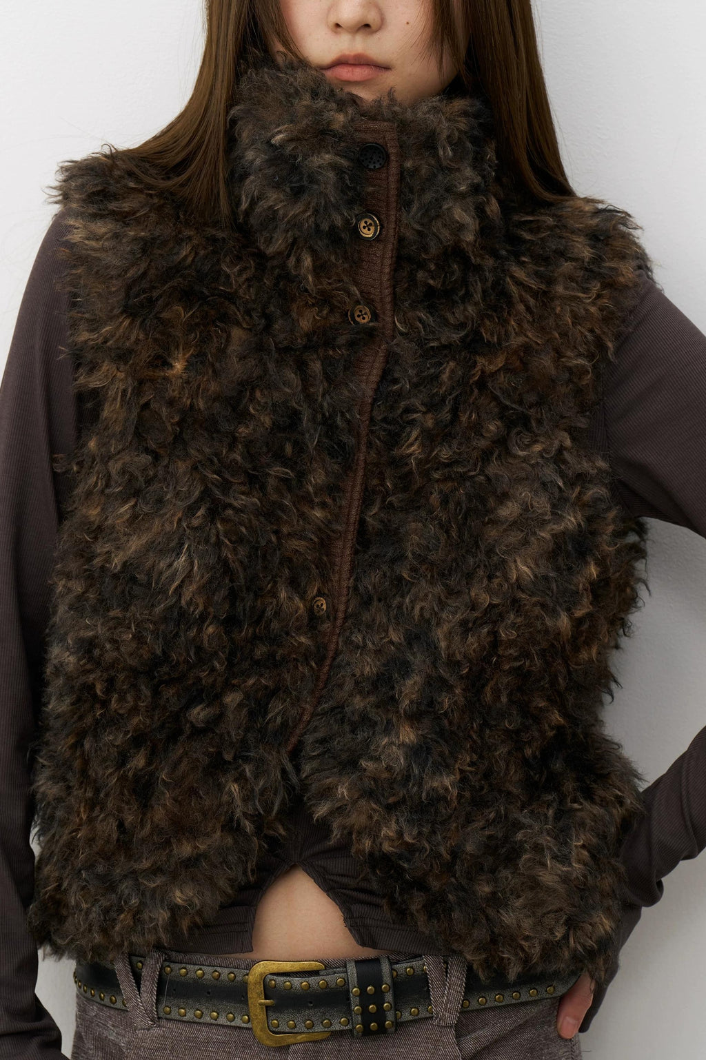 THELIGHT | WARM PLUSH VELVET VEST【ID:TN00102】