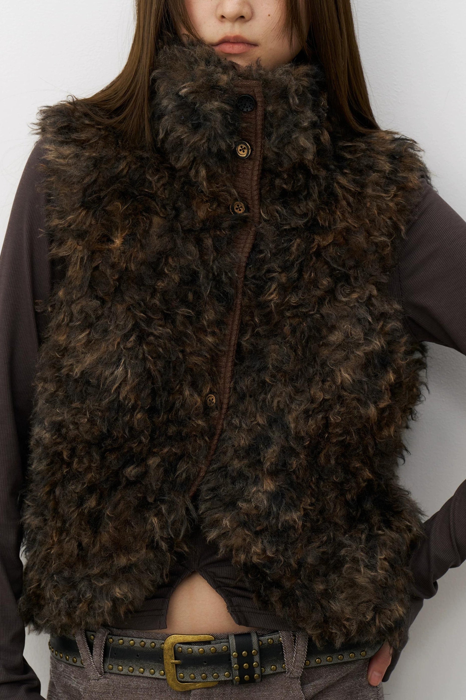 THELIGHT | WARM PLUSH VELVET VEST【ID:TN00102】