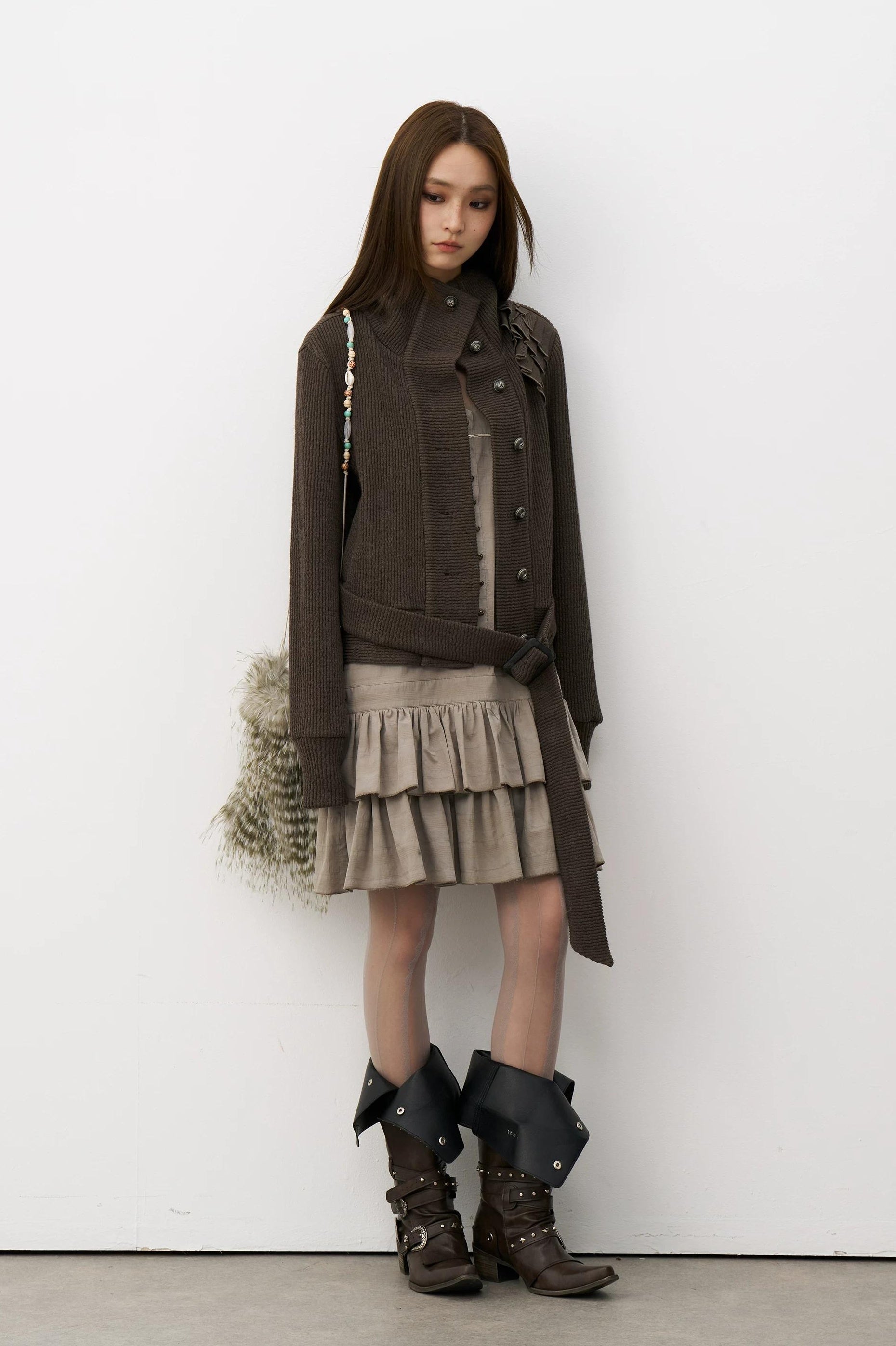 THELIGHT | LACE SHOULDER KNIT JACKET【ID:TN00115】