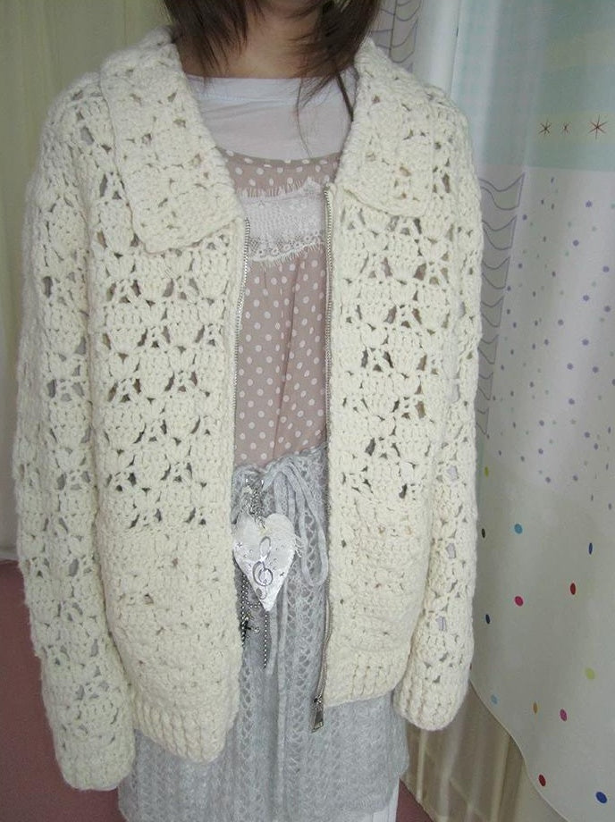 3months | HOLLOW ZIP KNITTED CARDIGAN【ID:TN00039】