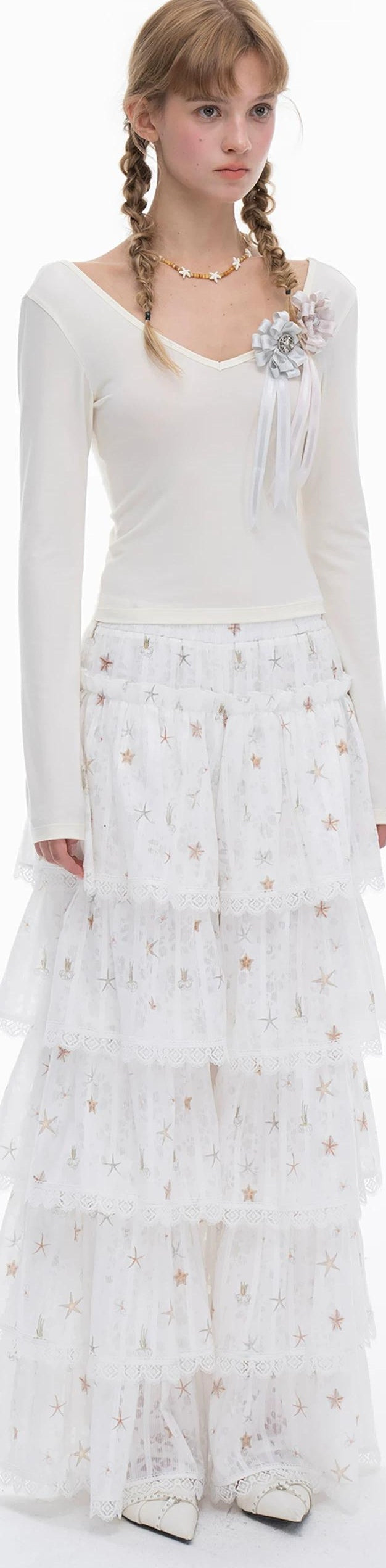 THELIGHT | LACE CRUSHED SKIRT PANTS【ID:TN00112】