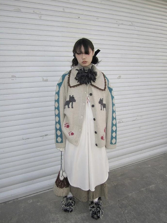 3months | VINTAGE LAPEL CARDIGAN SWEATER【ID:TN00048】