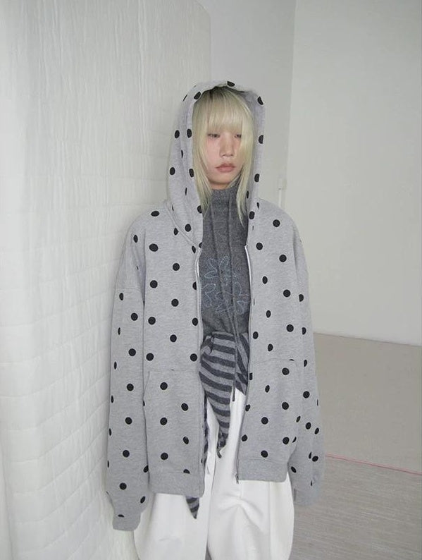 3months | POLKA DOT BOA HOODIE JACKET【ID:TN00060】