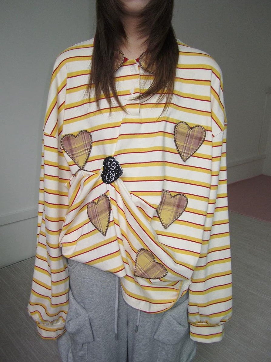 3months | 3D STRIPED DECORATIVE SWEATER【ID:TN00041】