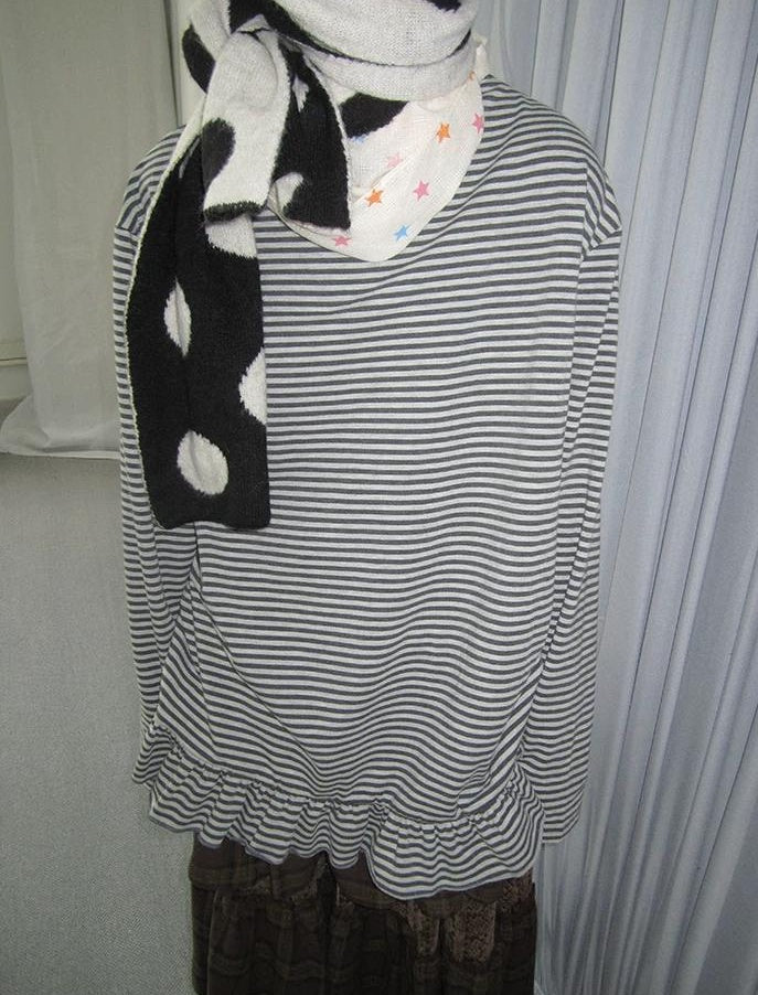 3months | SOFT STRIPED RUFFLED SWEATER【ID:TN00038】