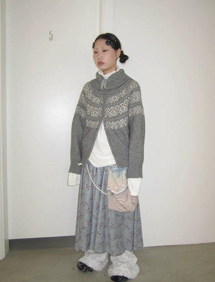 3months | CASUAL FAIR ISLE KNIT CARDIGAN【ID:TN00067】