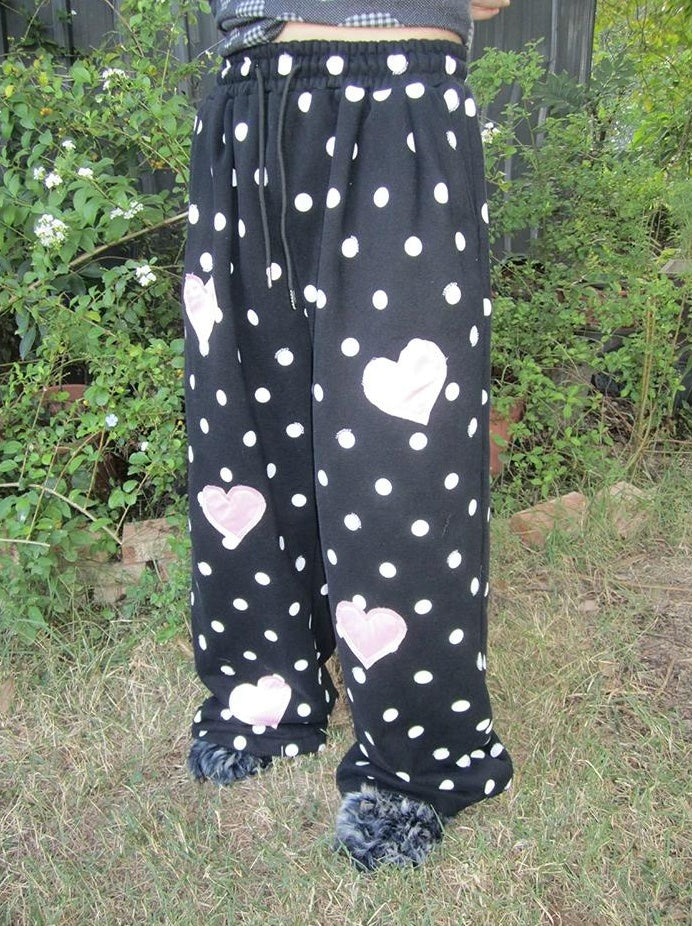 3months | CASUAL POLKA DOT WIDE LEG PANTS【ID:TN00036】