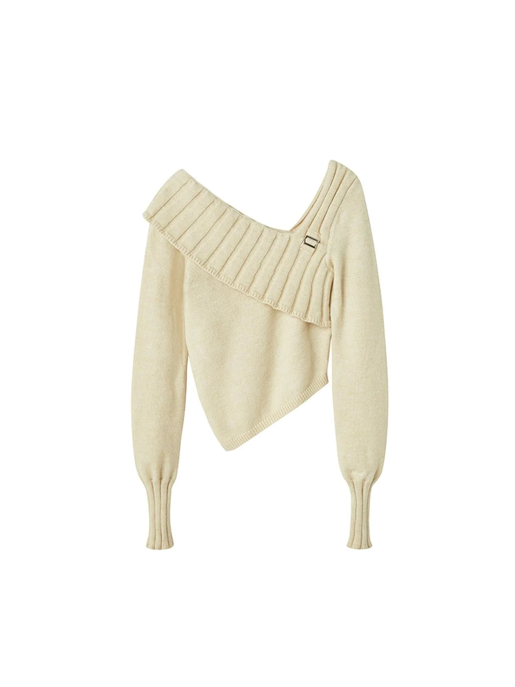 V-Neck Knit Sweater & Layered Pleated Skirt Set For Women
