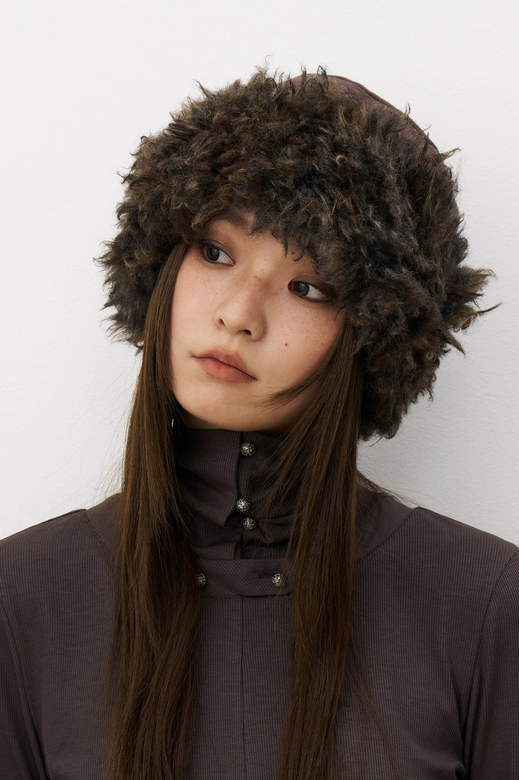 THELIGHT | REVERSIBLE FAUX LAMB WOOL BUCKET HAT【ID:TN00118】