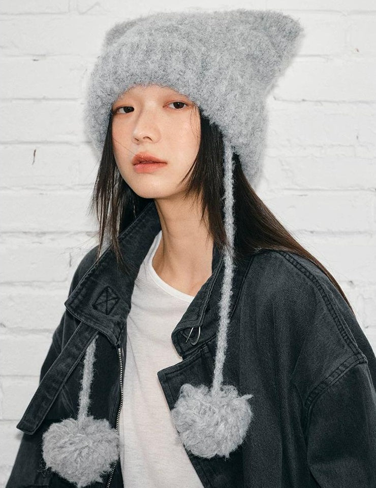 TRIA SELECT | WINTER KITTEN EARS KNIT HAT【ID:TN00084】