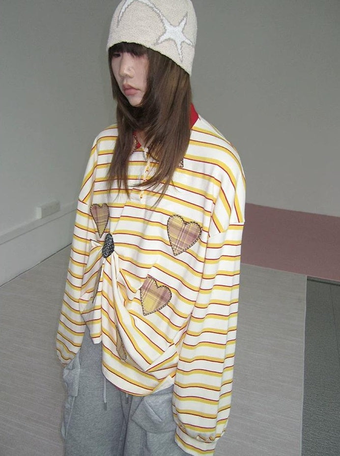 3months | 3D STRIPED DECORATIVE SWEATER【ID:TN00041】