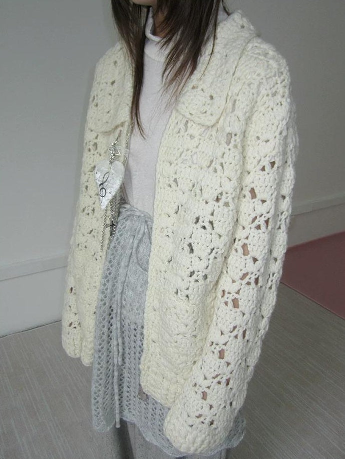 3months | HOLLOW ZIP KNITTED CARDIGAN【ID:TN00039】