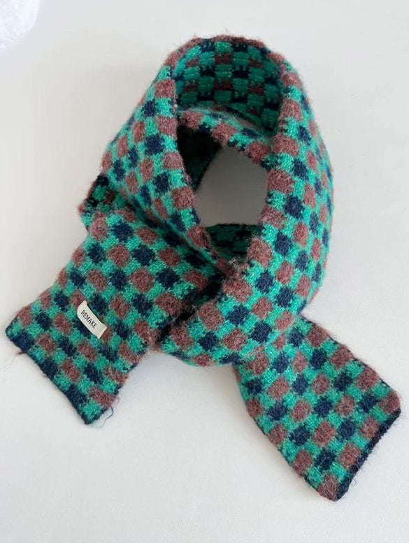 TRIA SELECT | PLAID COLOR BLOCK SCARF【ID:TN00080】