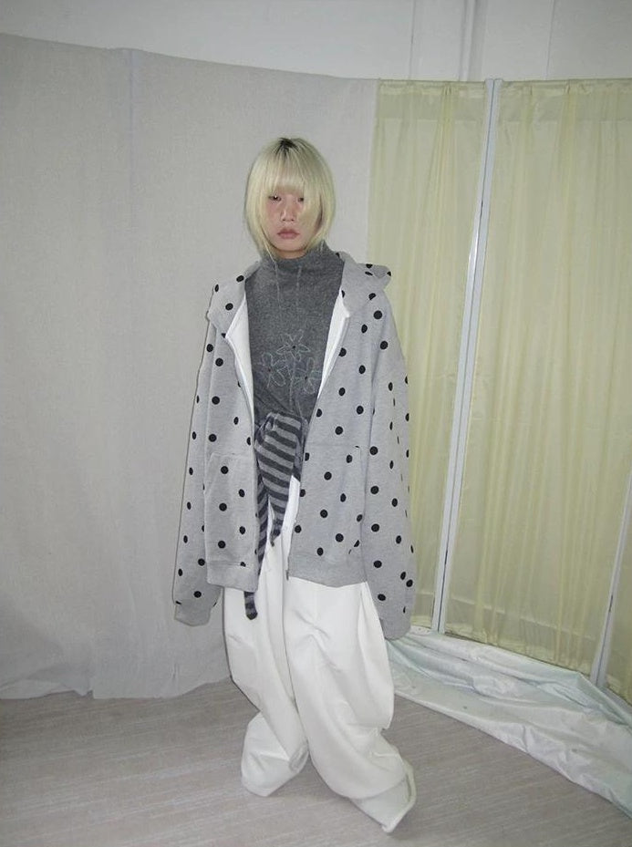 3months | POLKA DOT BOA HOODIE JACKET【ID:TN00060】