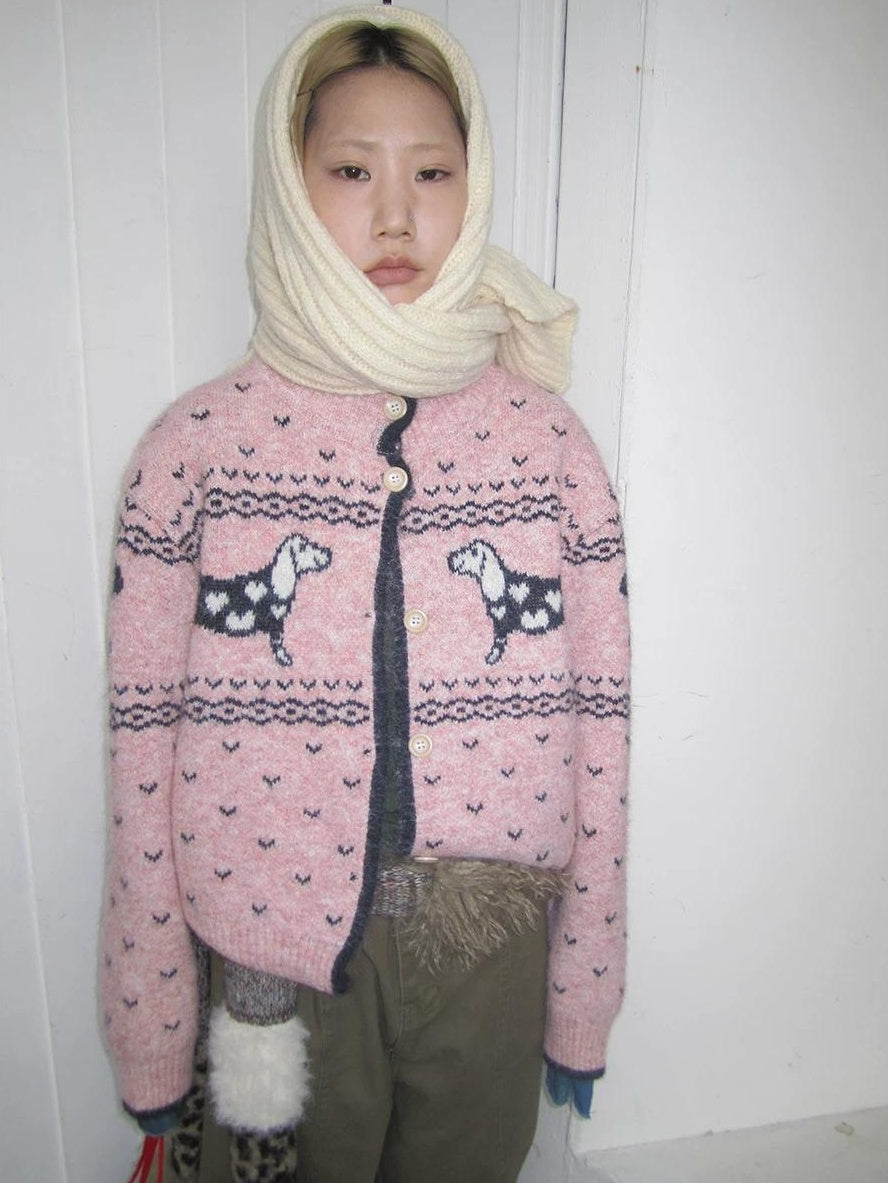 3months | SWEET JACQUARD HIGH NECK CARDIGAN【ID:TN00037】