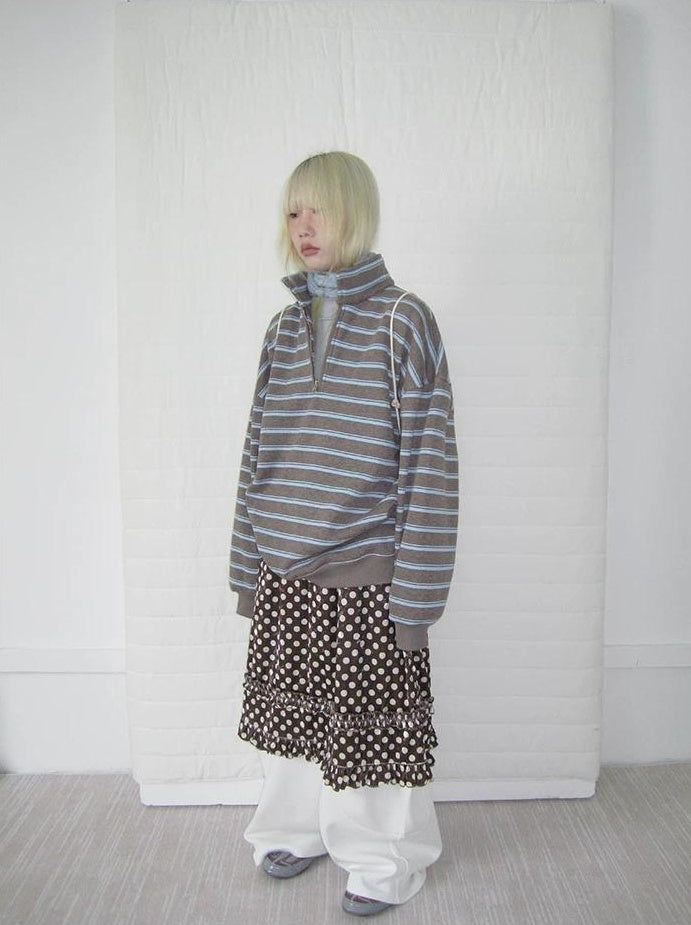 3months | RETRO STRIPED BOA SWEATER【ID:TN00065】