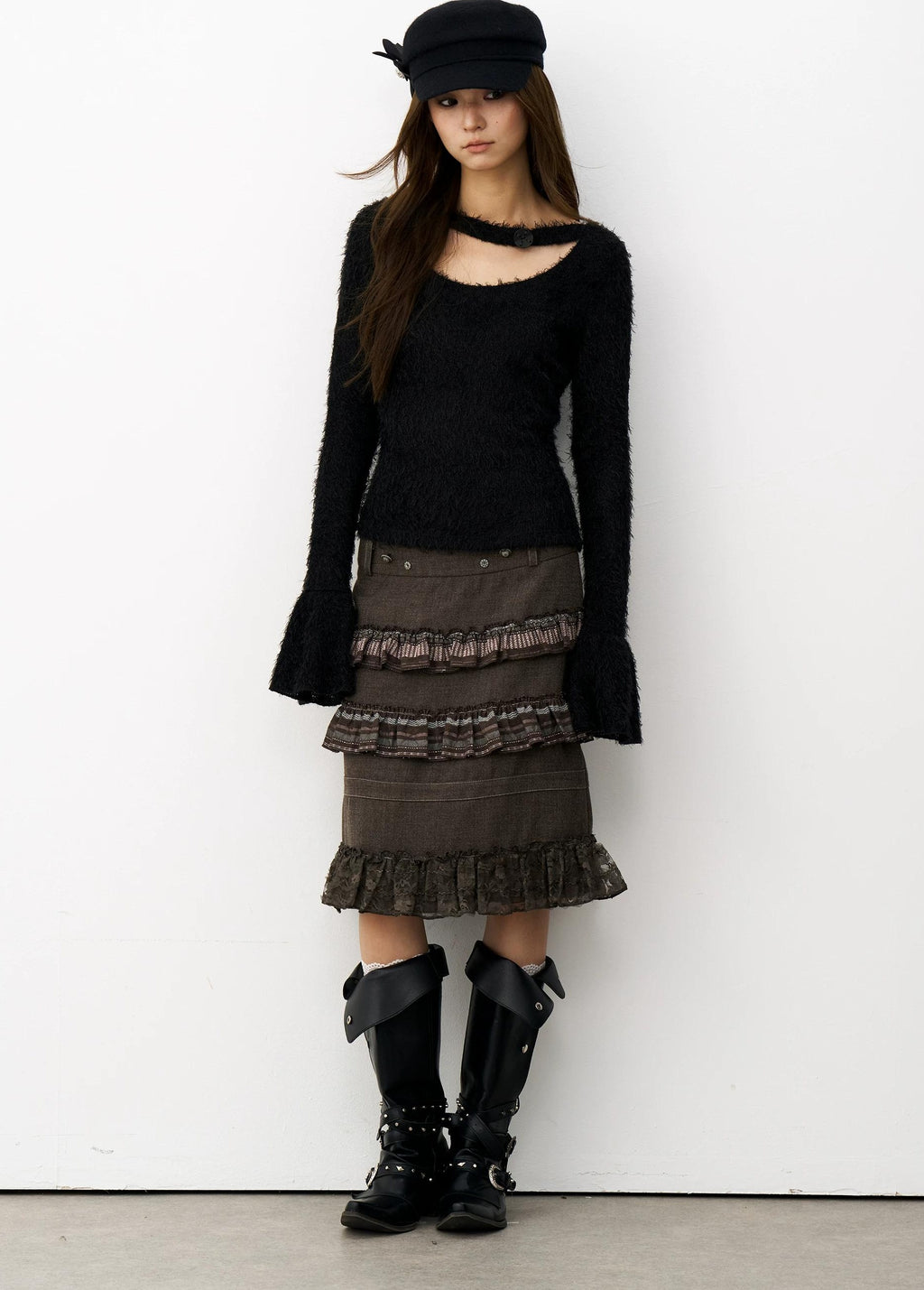 THELIGHT | THREE-DIMENSIONAL WOOL BERET CAP【ID:TN00120】