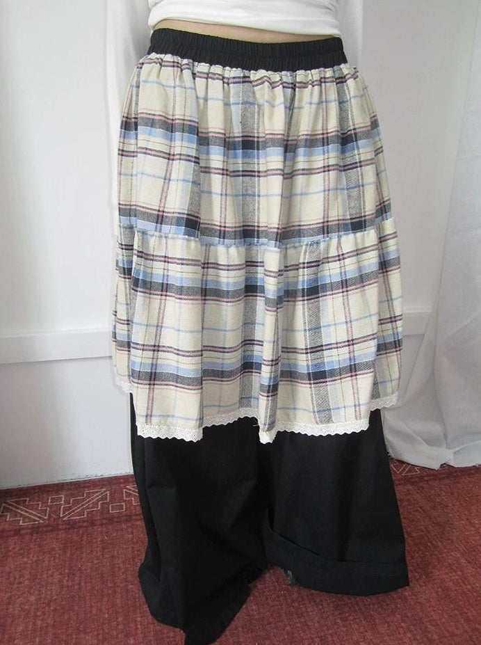 3months |  RETRO PLAID SPLICING PANTS【ID:TN00020】