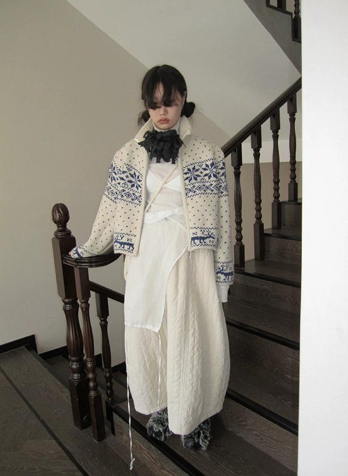 3months |  VINTAGE FAIR ISLE CARDIGAN【ID:TN00030】