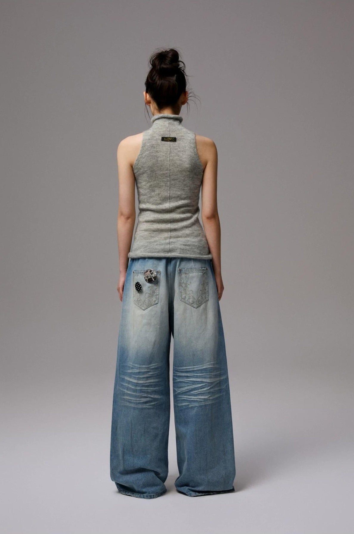 1JINN STUDIO | HIGH NECK MOHAIR KNIT TOP【ID:TN00069】