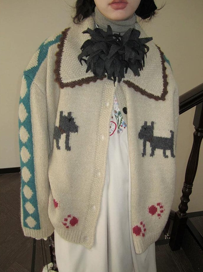 3months | VINTAGE LAPEL CARDIGAN SWEATER【ID:TN00048】