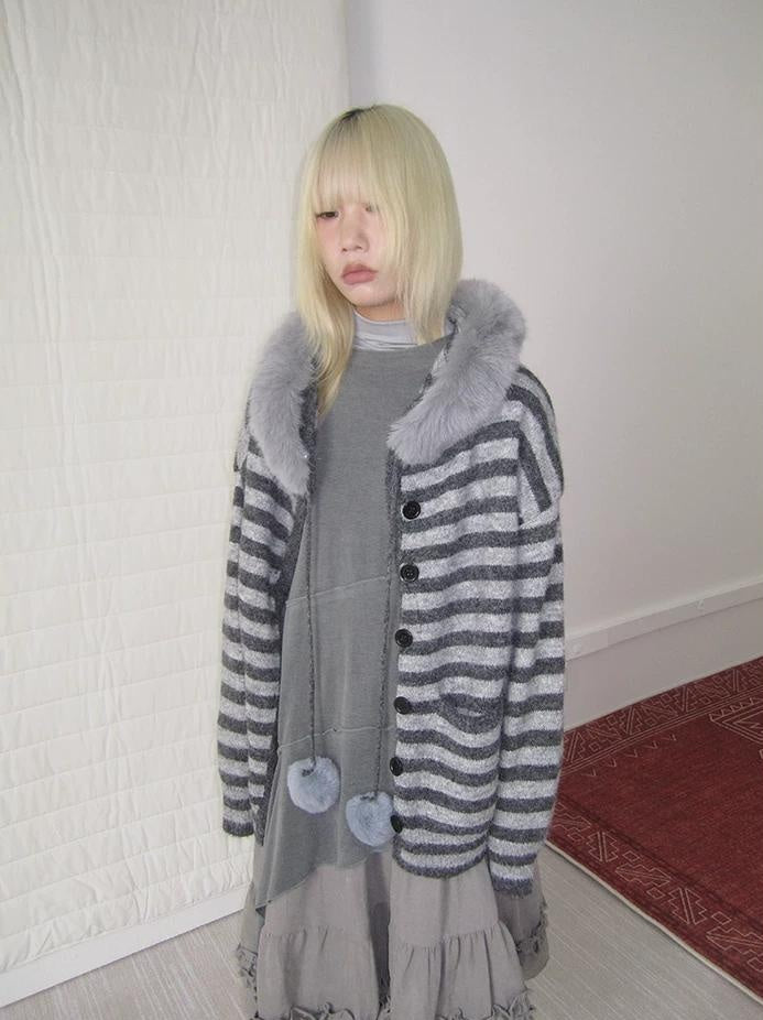 3months |  NICHE STRIPED CARDIGAN SWEATER【ID:TN00016】