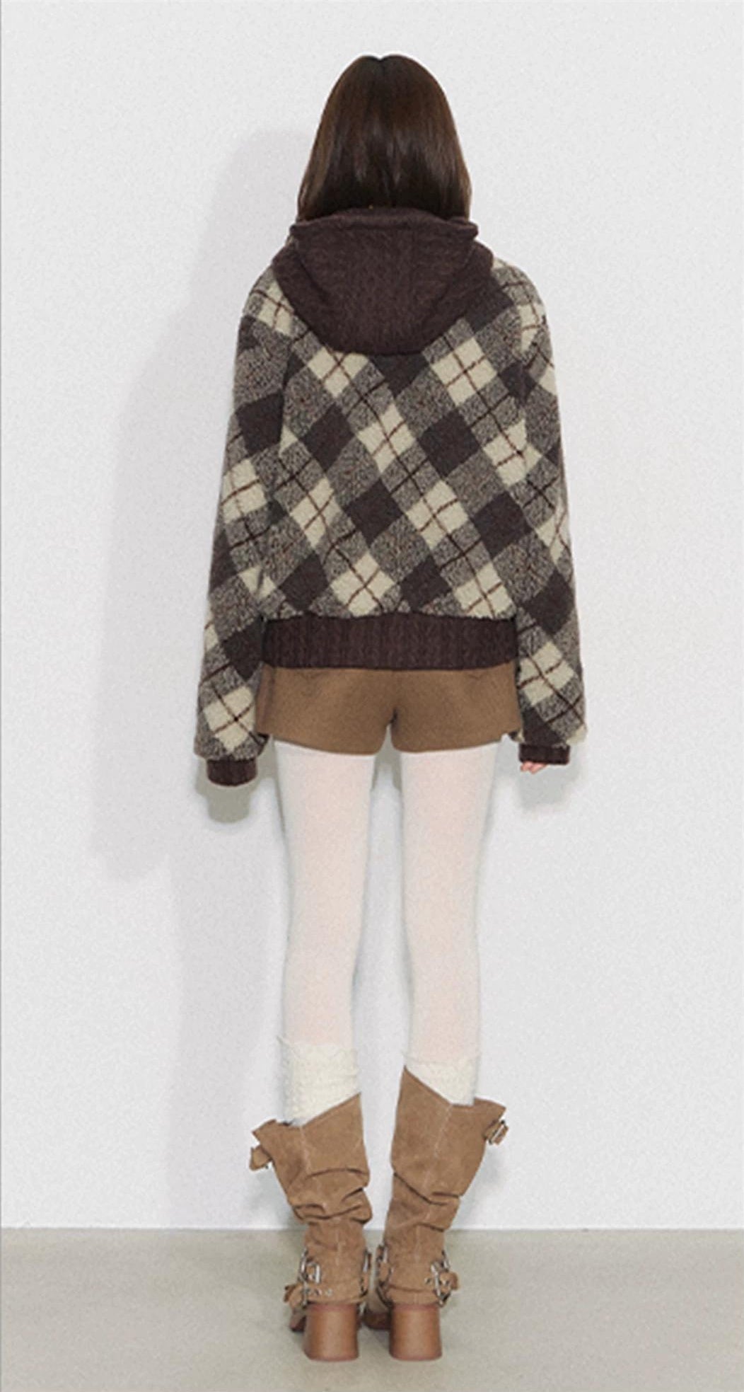 THELIGHT | PLAID KNIT SWEATER JACKET【ID:TN00098】