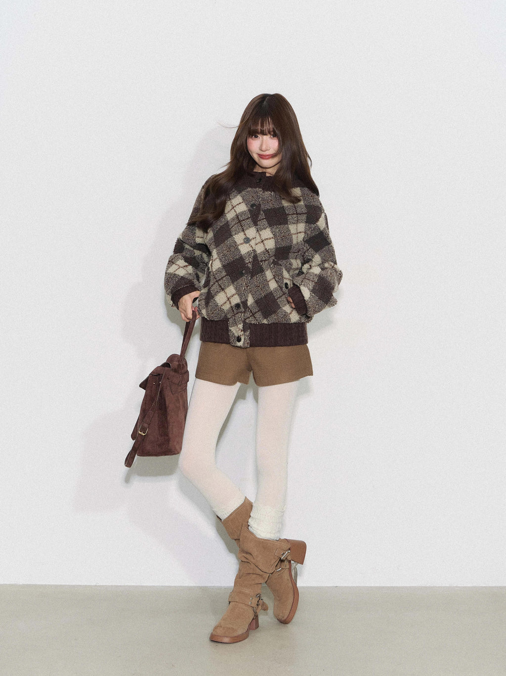 THELIGHT | PLAID KNIT SWEATER JACKET【ID:TN00098】