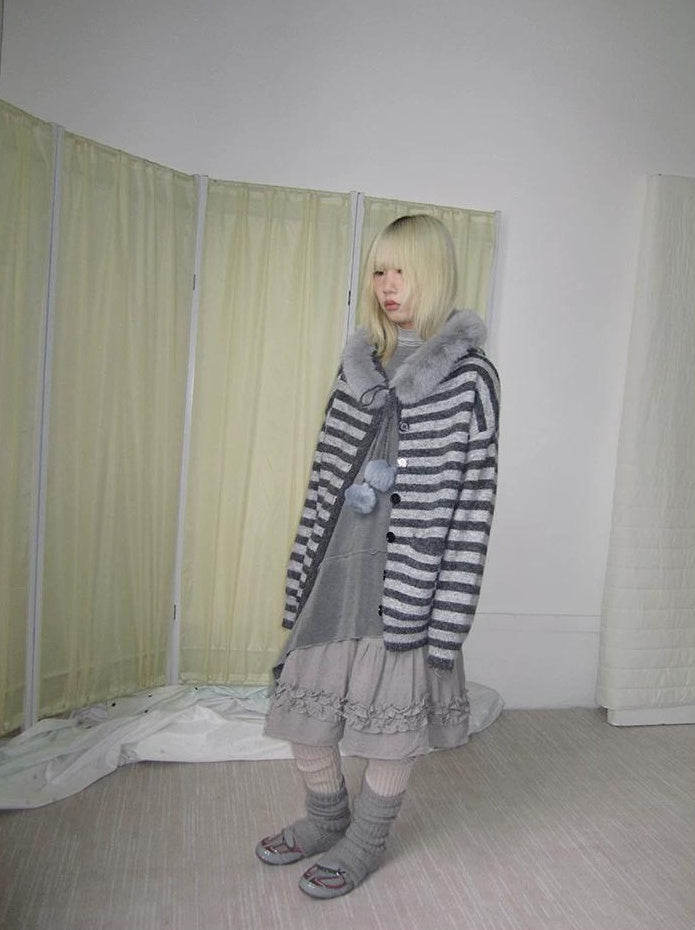 3months |  NICHE STRIPED CARDIGAN SWEATER【ID:TN00016】