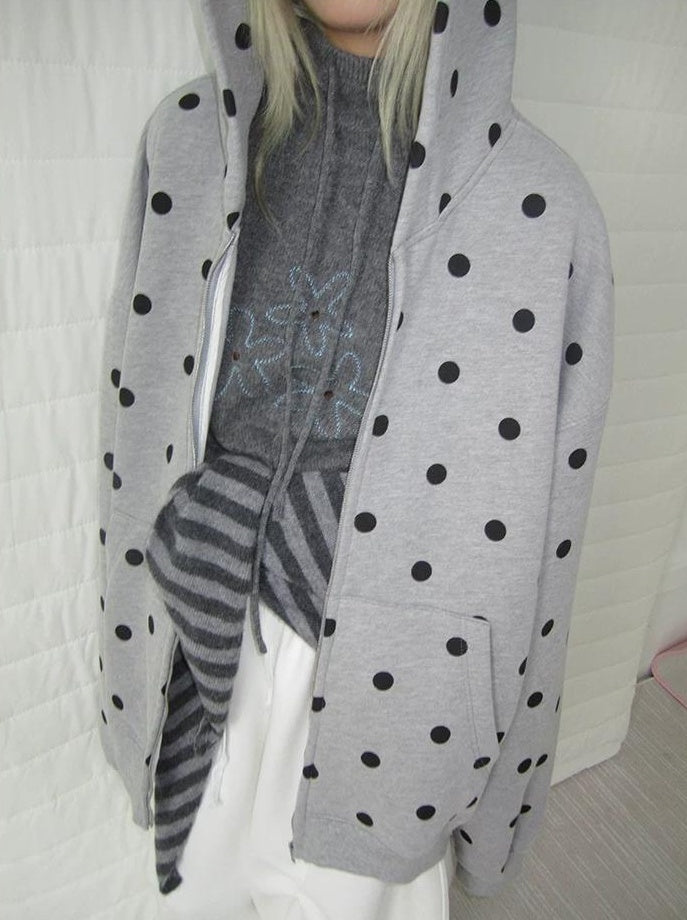 3months | POLKA DOT BOA HOODIE JACKET【ID:TN00060】