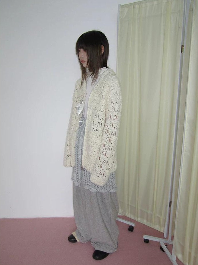 3months | HOLLOW ZIP KNITTED CARDIGAN【ID:TN00039】