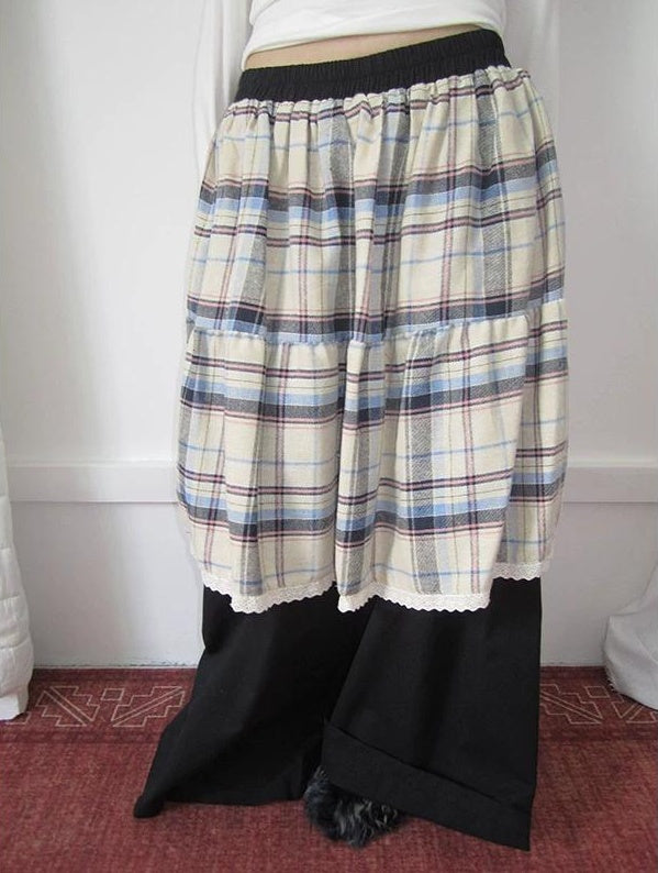 3months |  RETRO PLAID SPLICING PANTS【ID:TN00020】