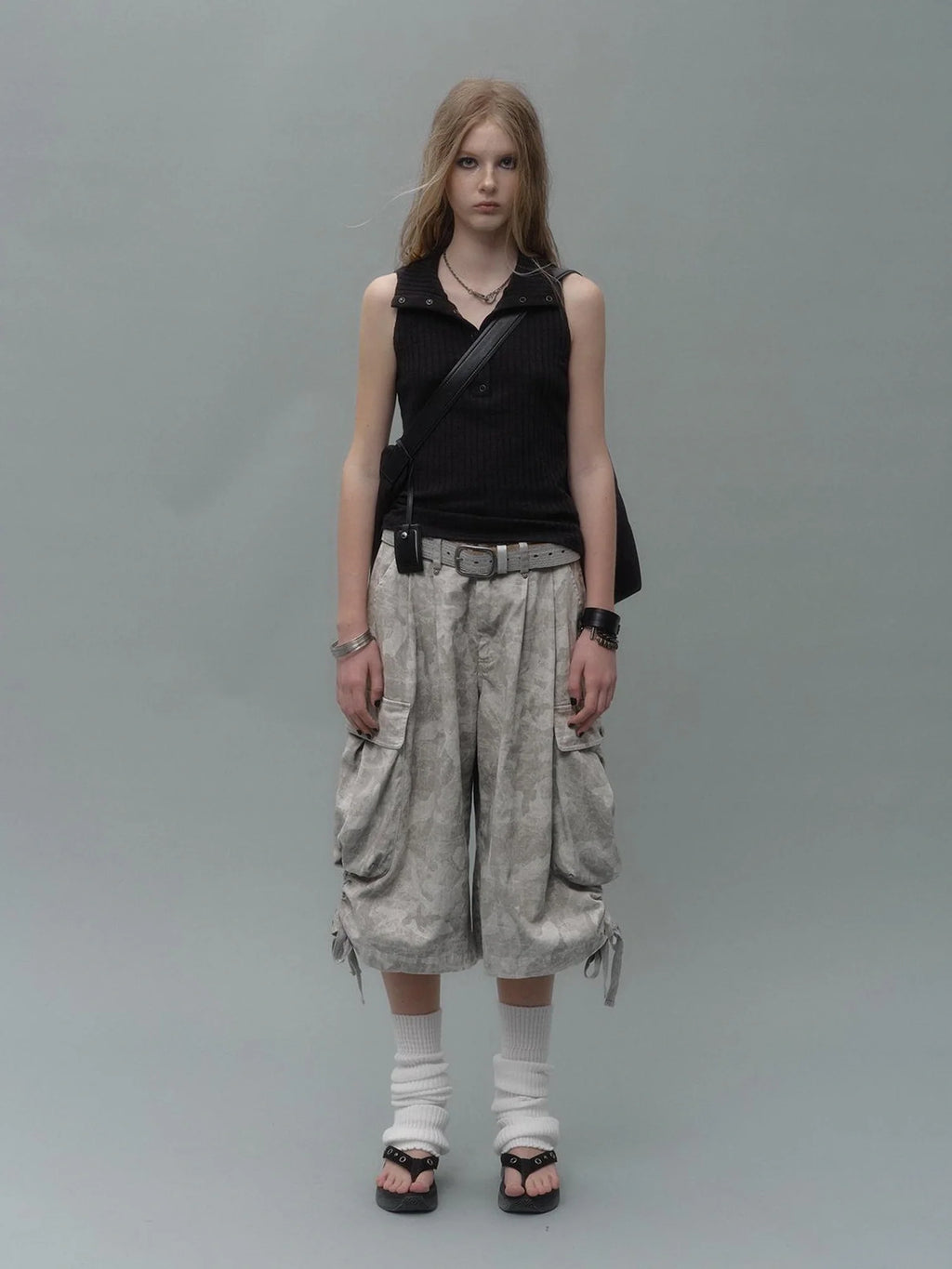 High Neck Half Placket Knit Vest