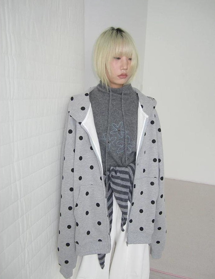 3months | POLKA DOT BOA HOODIE JACKET【ID:TN00060】