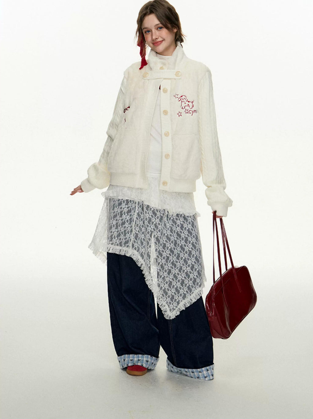 CyNi | COZY RABBIT HAIR CARDIGAN【ID:TN00097】