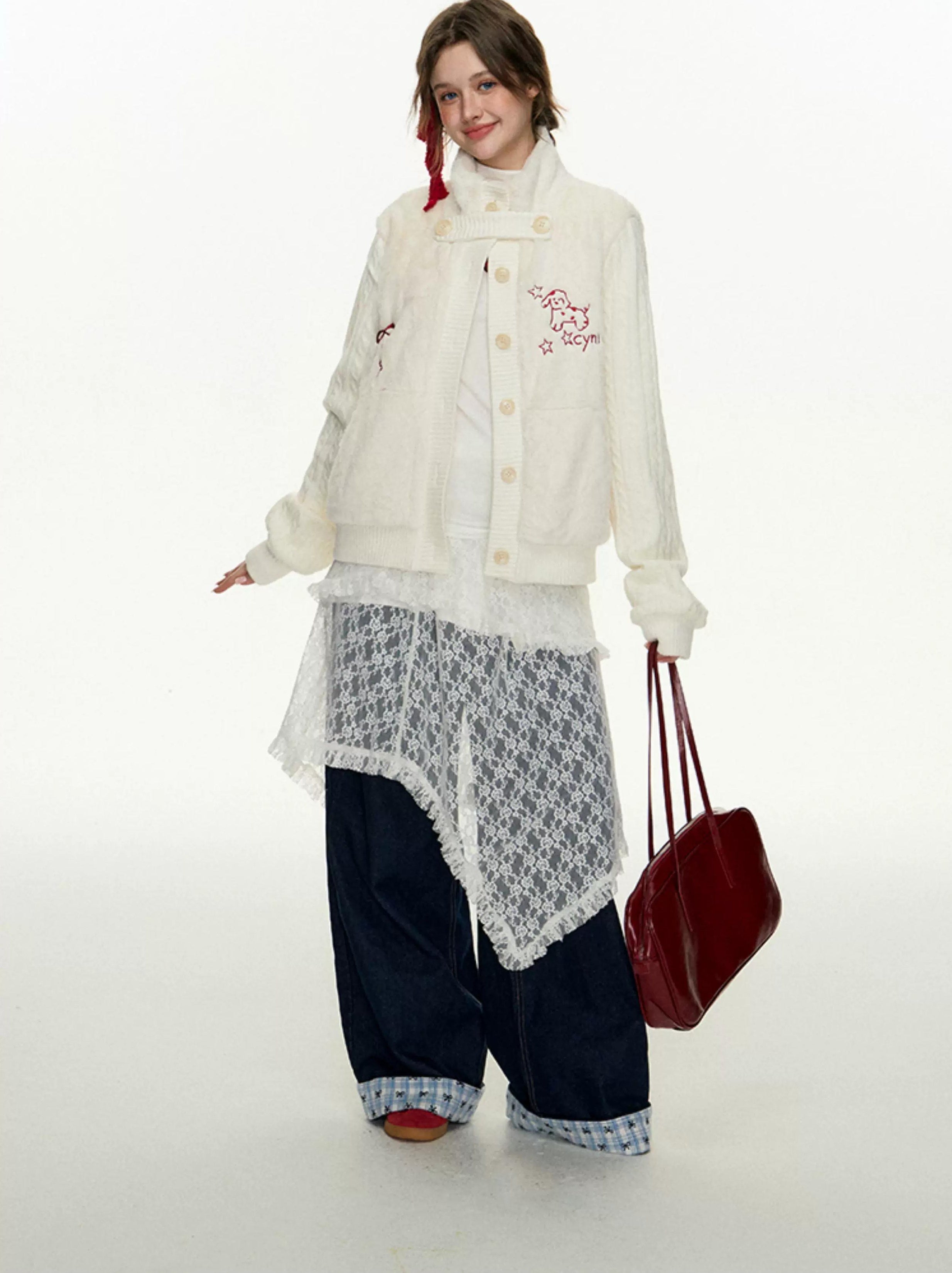 CyNi | COZY RABBIT HAIR CARDIGAN【ID:TN00097】